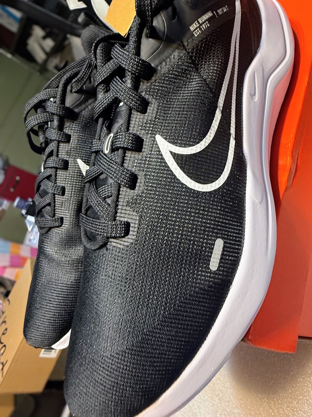 Nike Women's Black and White Downshifter 12 Sneakers